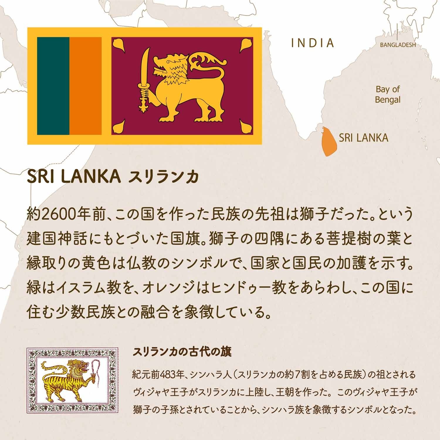 スリランカ アジア 世界の国旗 デザインから世界を学ぼう